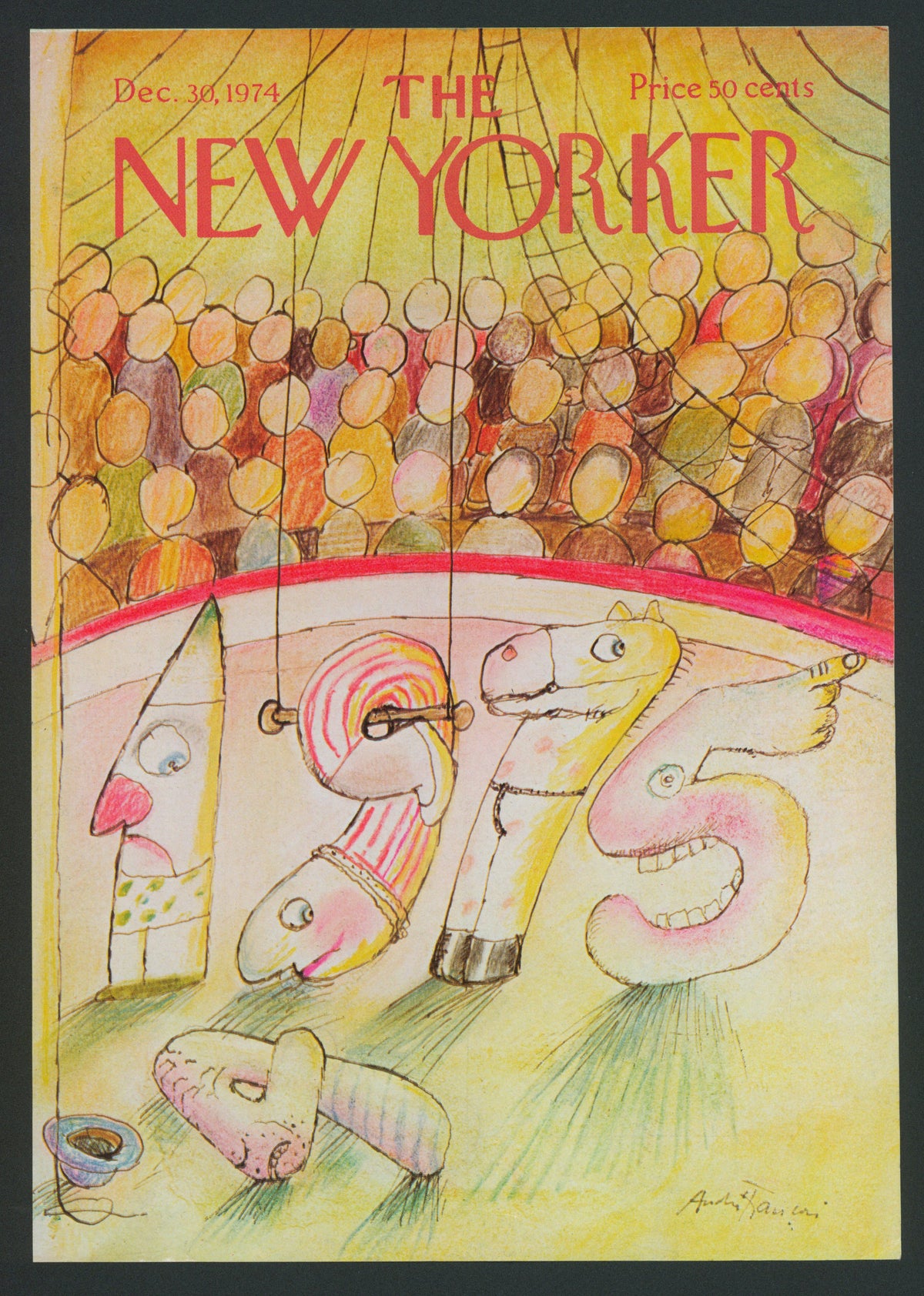 1975 Circus- The New Yorker - Authentic Vintage Antique Print