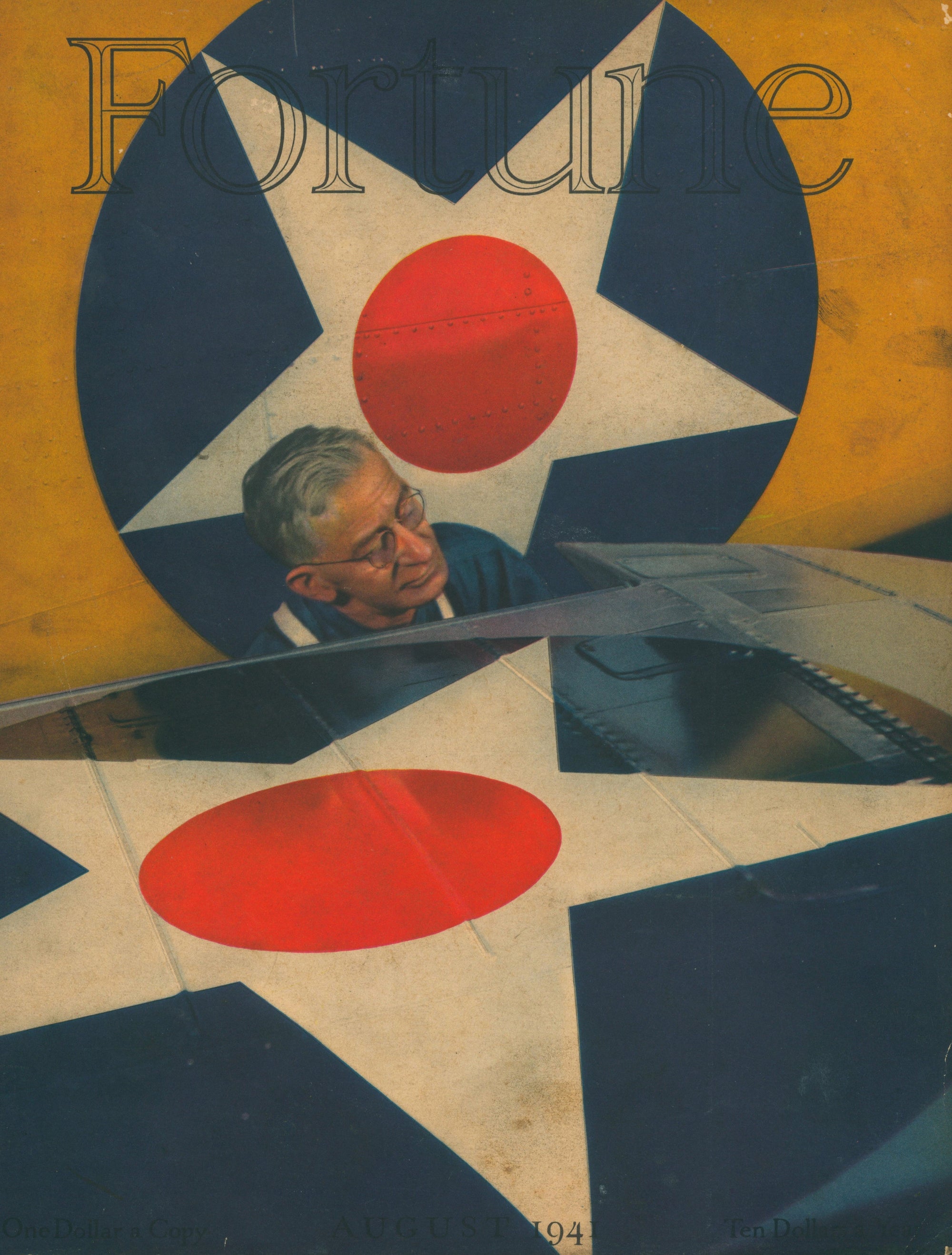 7 Fortune Magazines - 4 (White Plane Star) - Authentic Vintage Antique Print