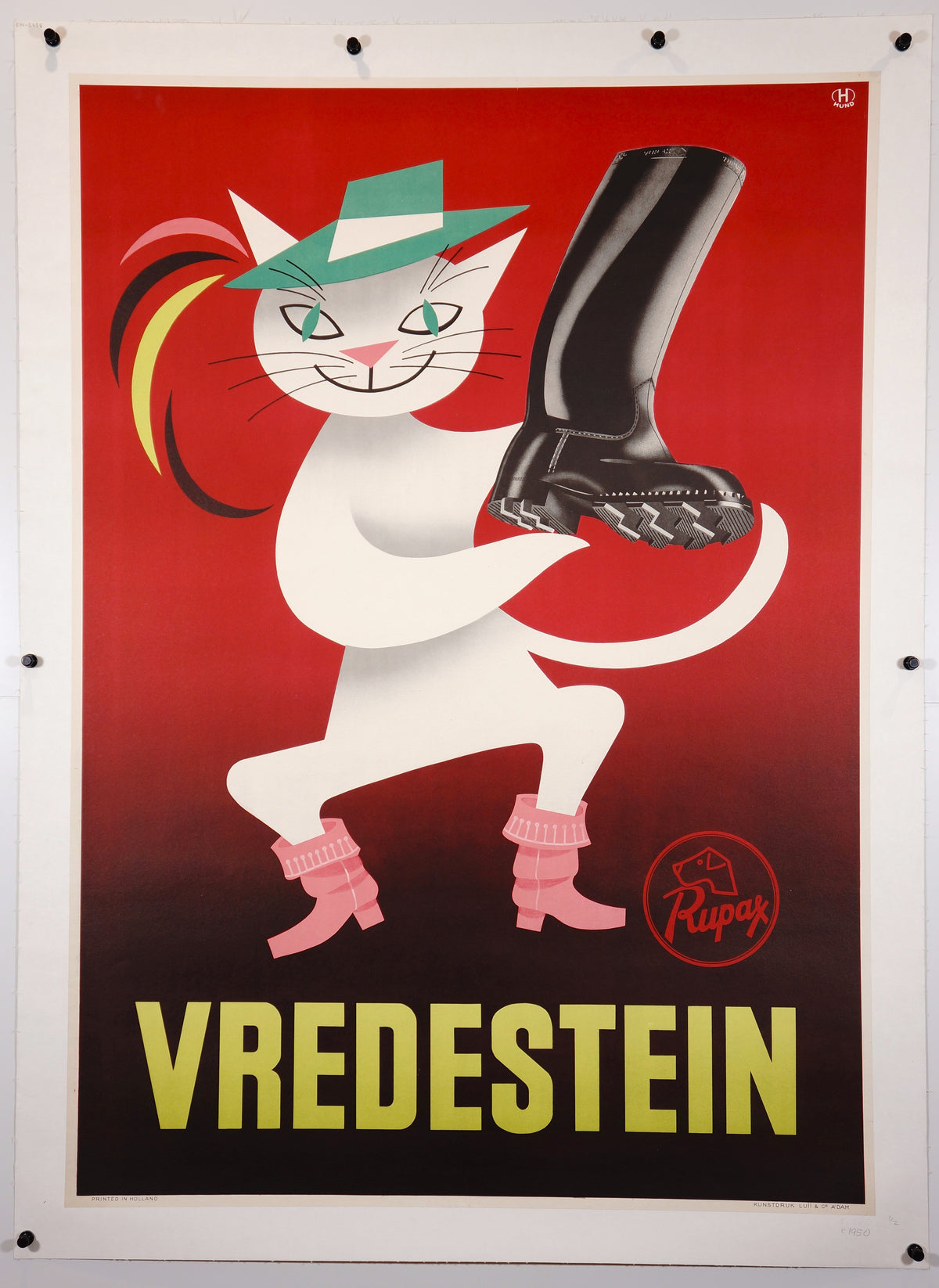 Vredestein Cat - Authentic Vintage Poster