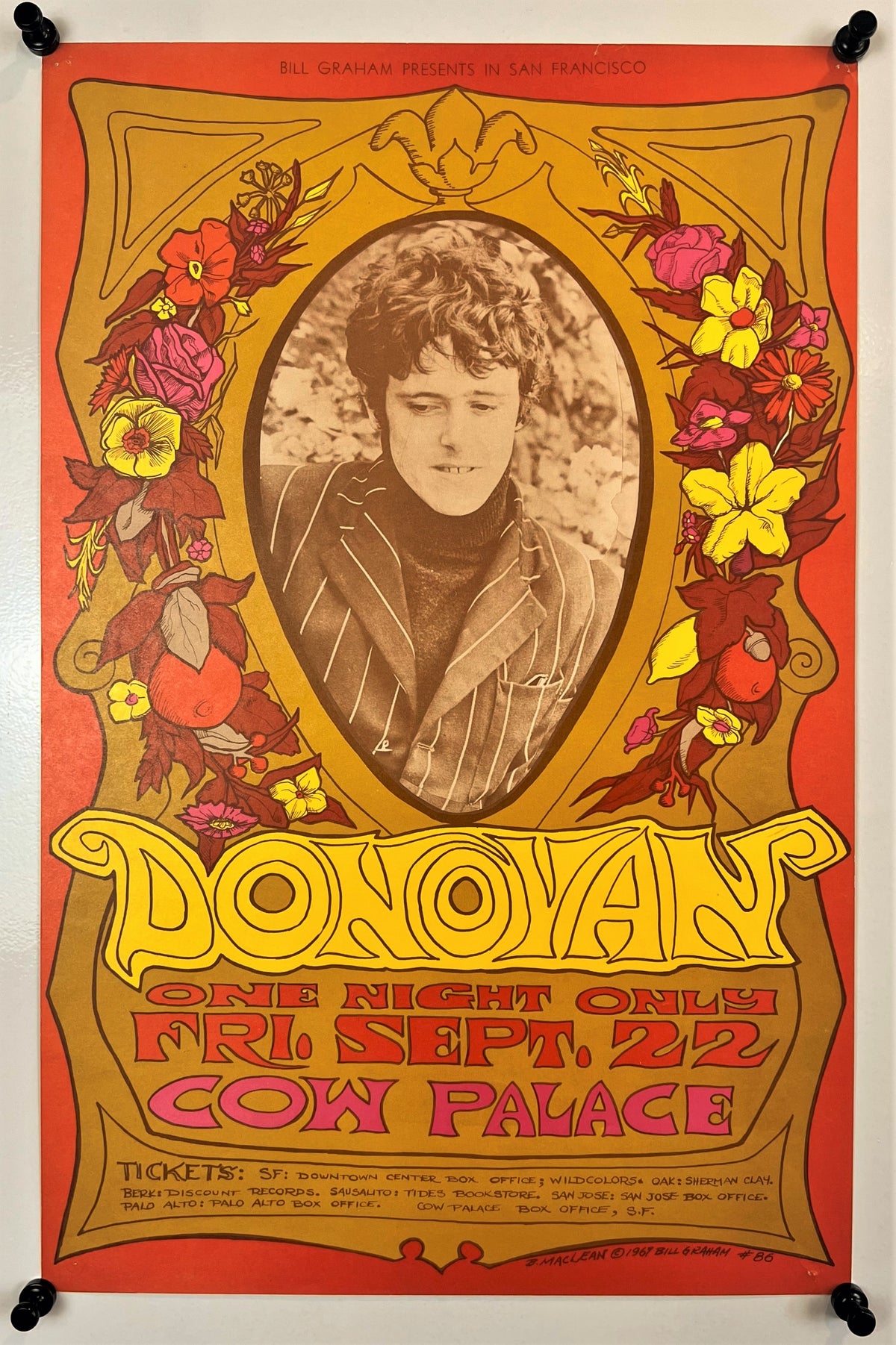 Donovan- Fillmore Auditorium BG-86 - Authentic Vintage Poster