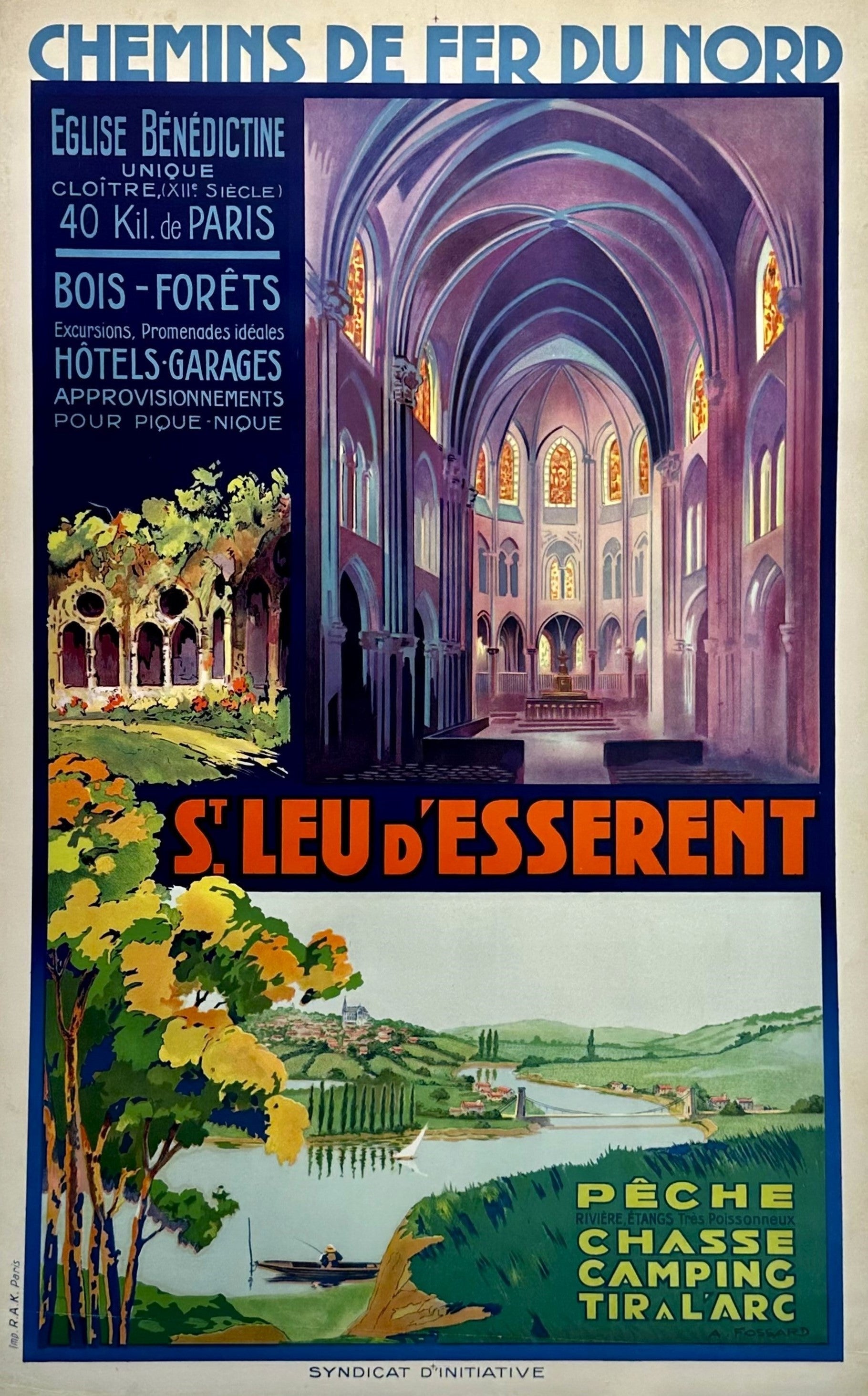 Saint-Leu-d'Esserent- Chemin de Fer du Nord - Authentic Vintage Poster