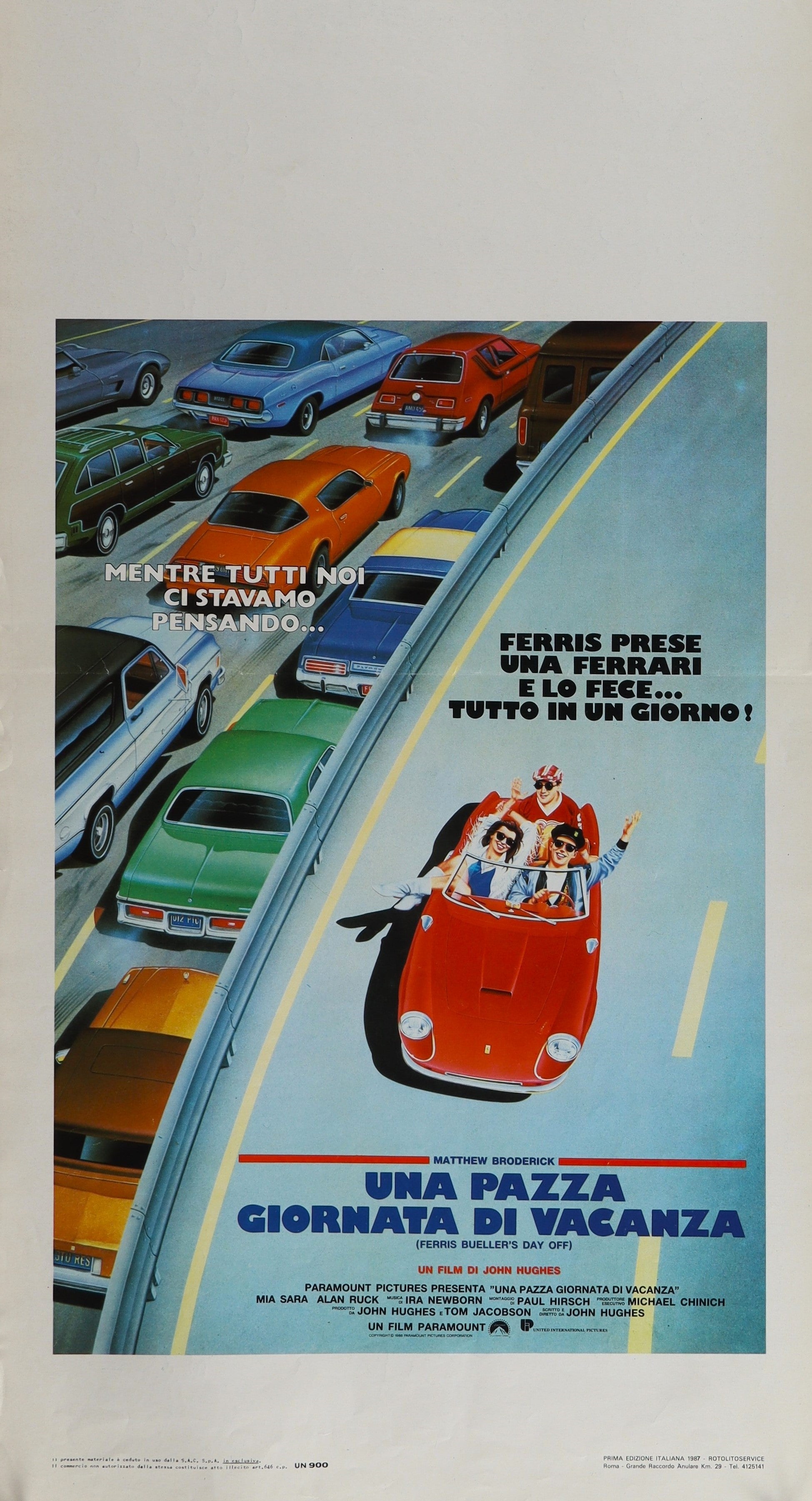 Ferris Bueller's Day Off- Italian Release - Authentic Vintage Poster