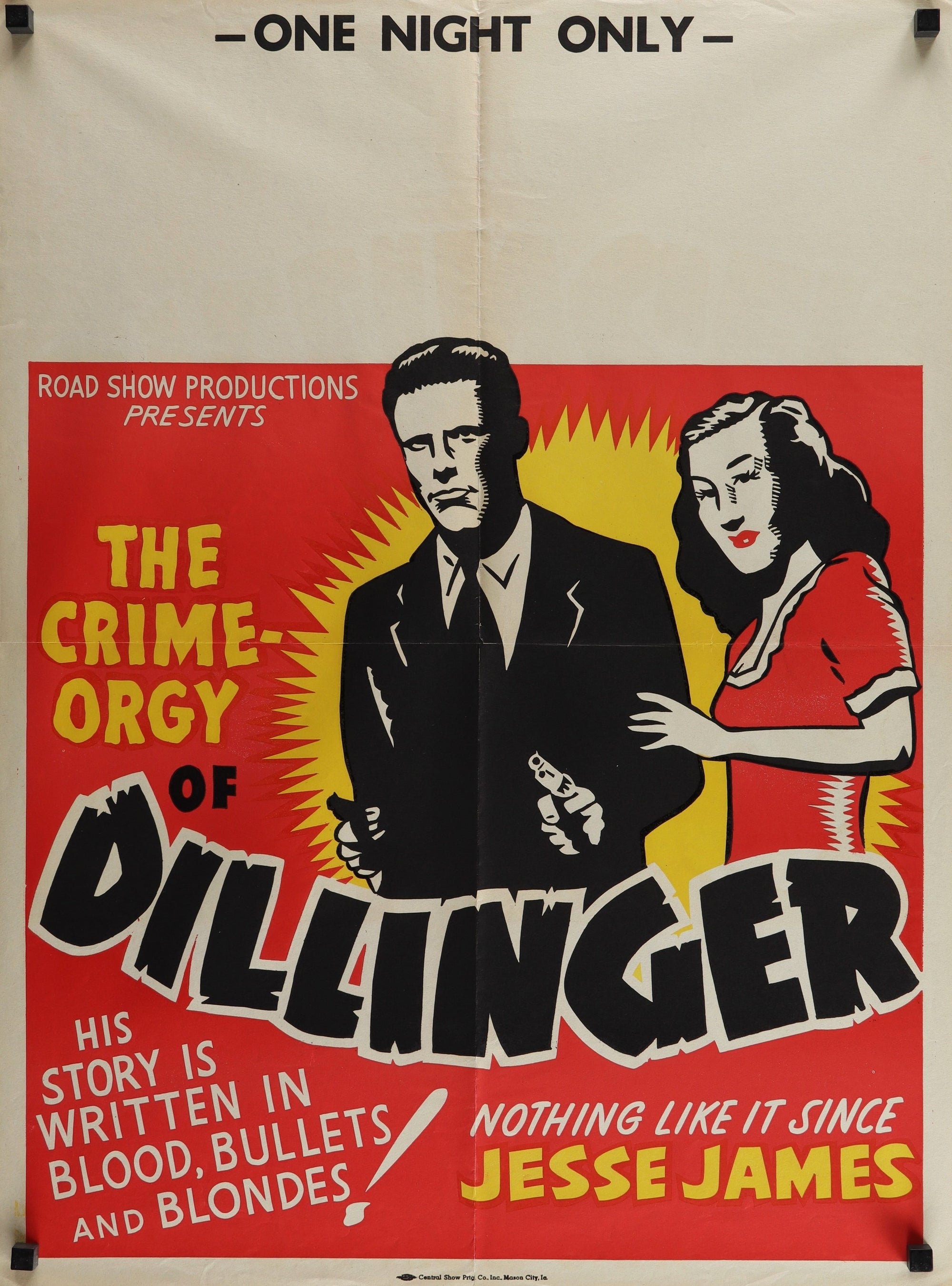 Dillinger- Blood, Bullets and Blondes - Authentic Vintage Poster