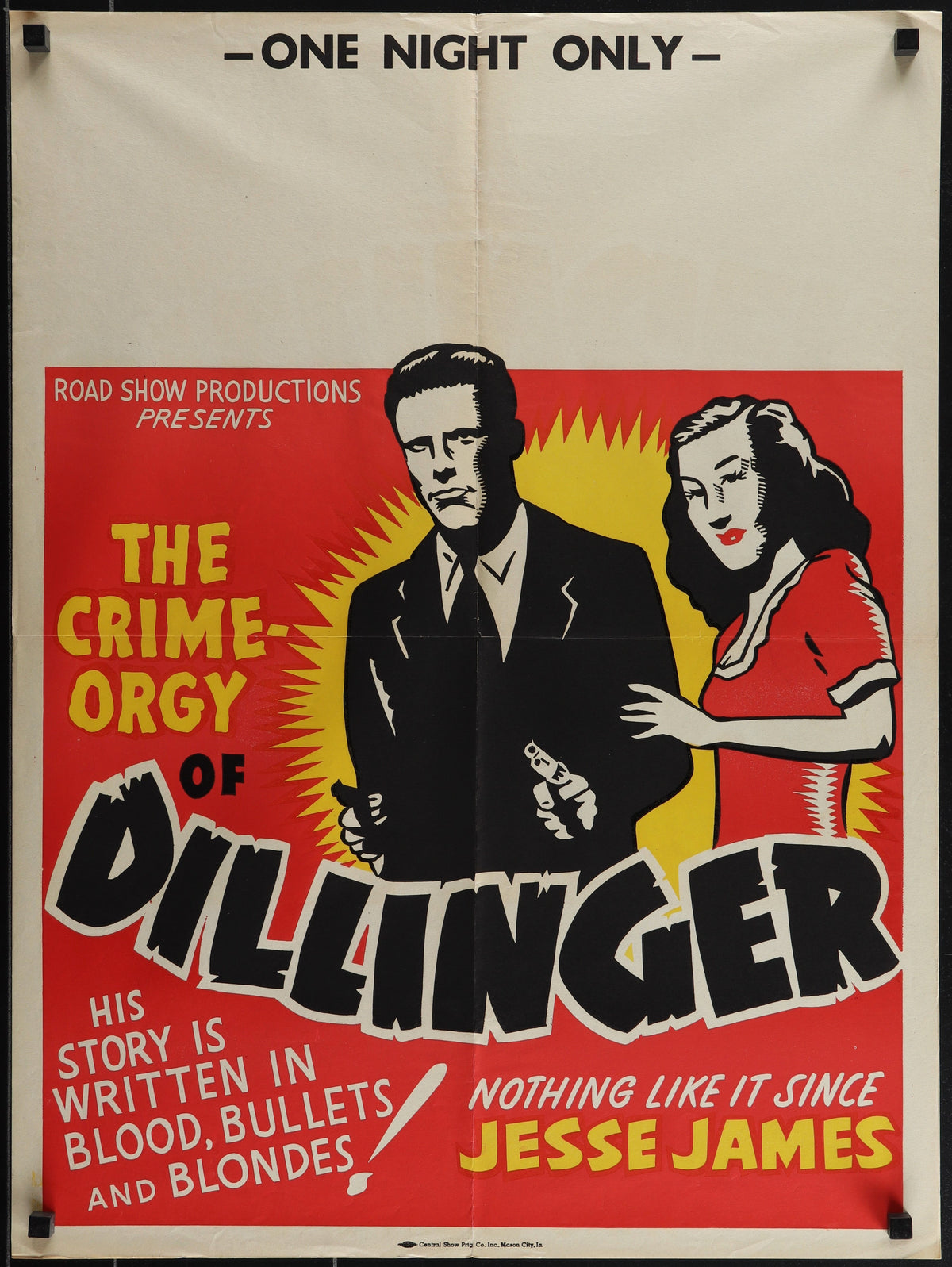 Dillinger- Blood, Bullets and Blondes - Authentic Vintage Poster