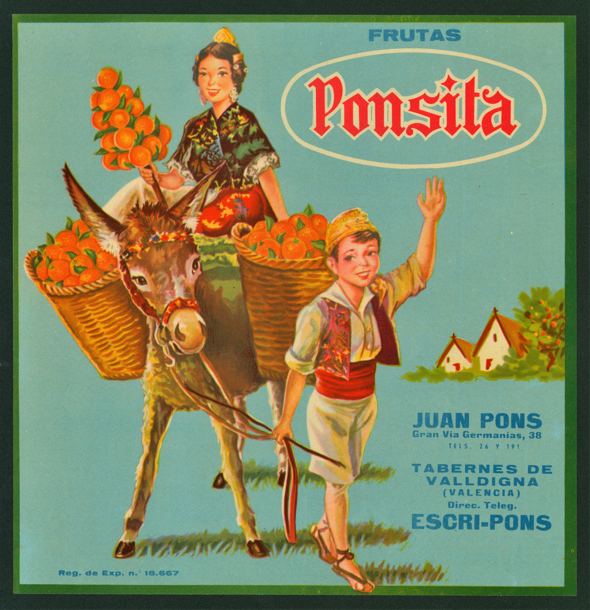 Spanish Crate Label 1-26 - Authentic Vintage Antique Print