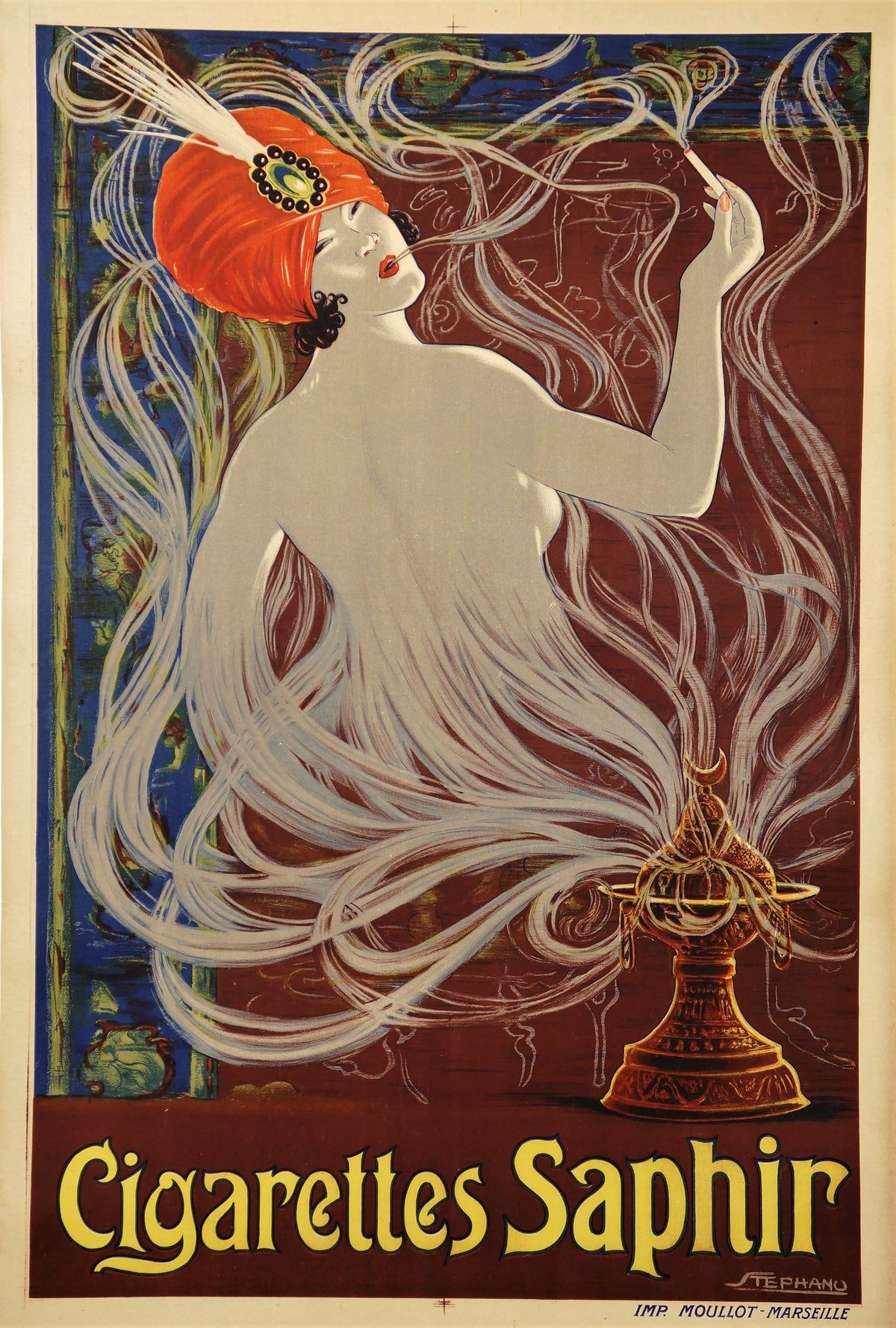 Cigarettes Saphir - Authentic Vintage Poster