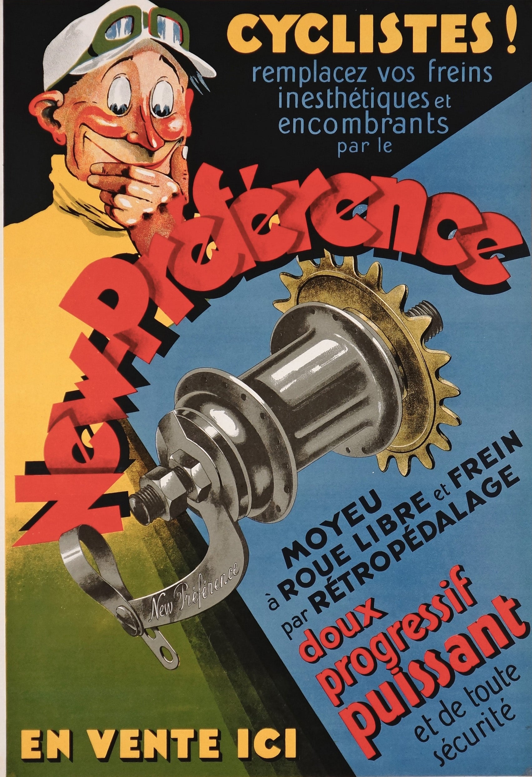 New Preference Cycling Hub - Authentic Vintage Poster