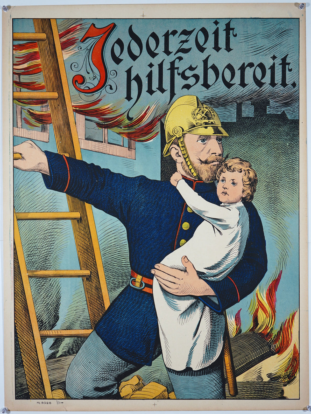 Wissembourg Pompier (Firefighter) no. 8028 - Authentic Vintage Poster
