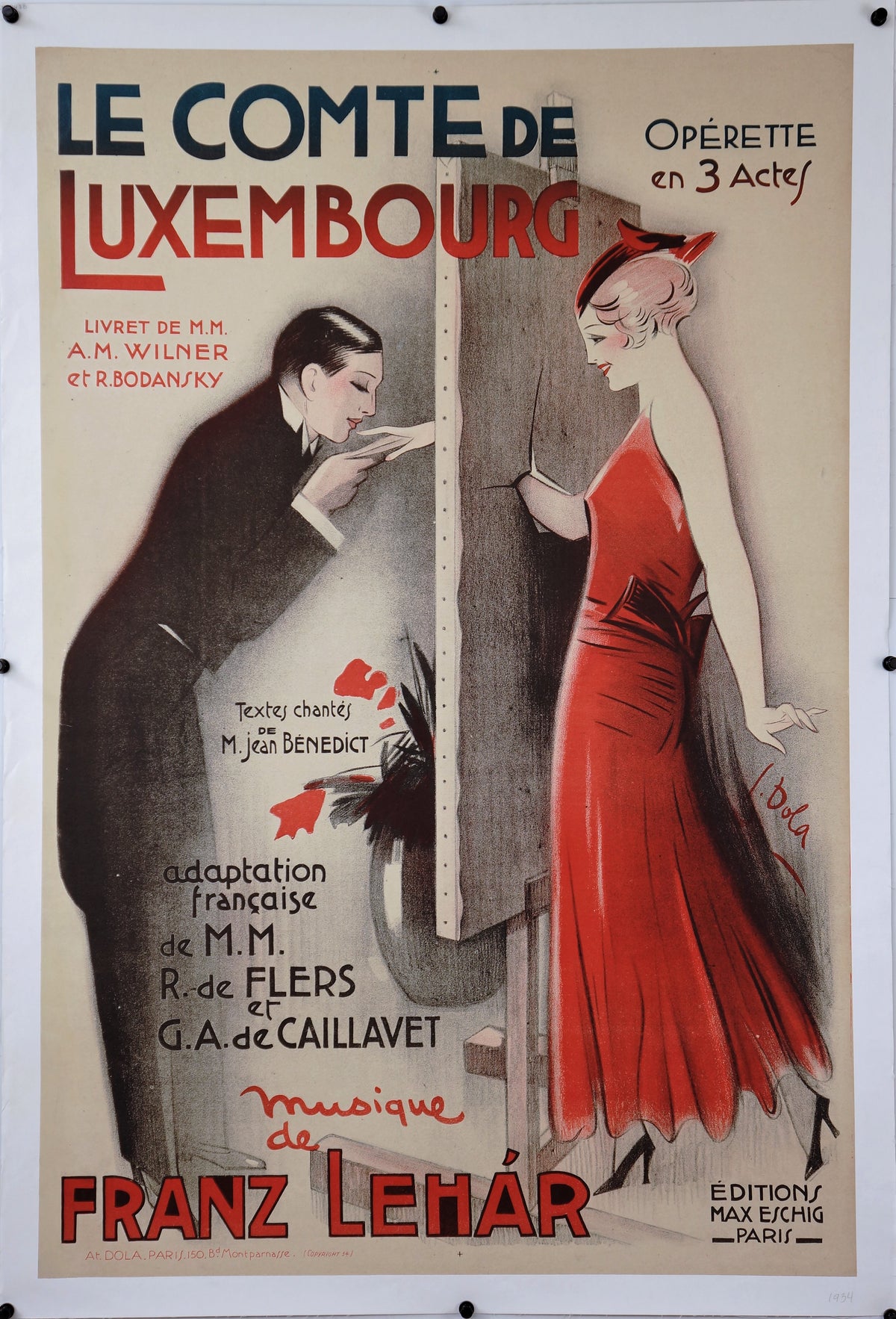 Le Comte de Luxembourg - Authentic Vintage Poster
