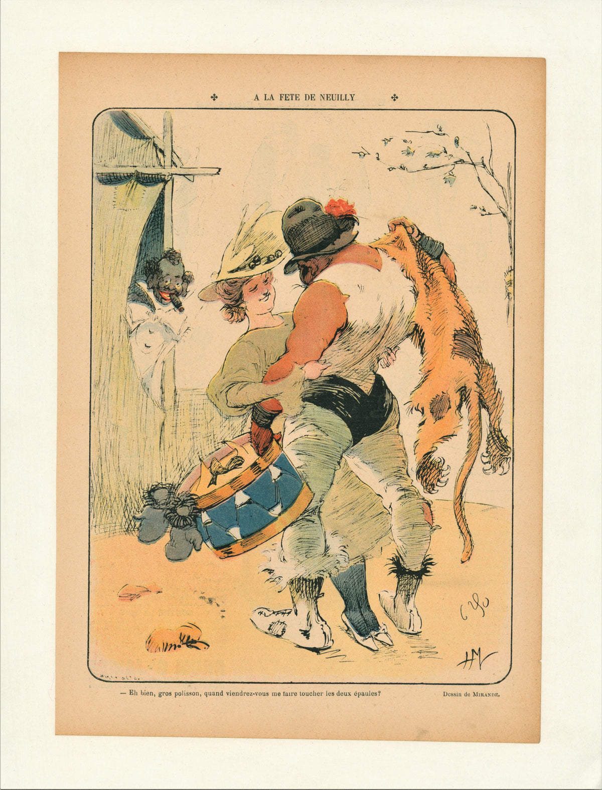 French Satirical Comic 10 - Authentic Vintage Antique Print
