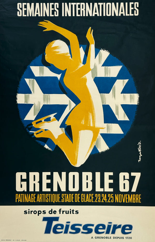 Grenoble International Weeks, Figure Skating - Authentic Vintage Poster