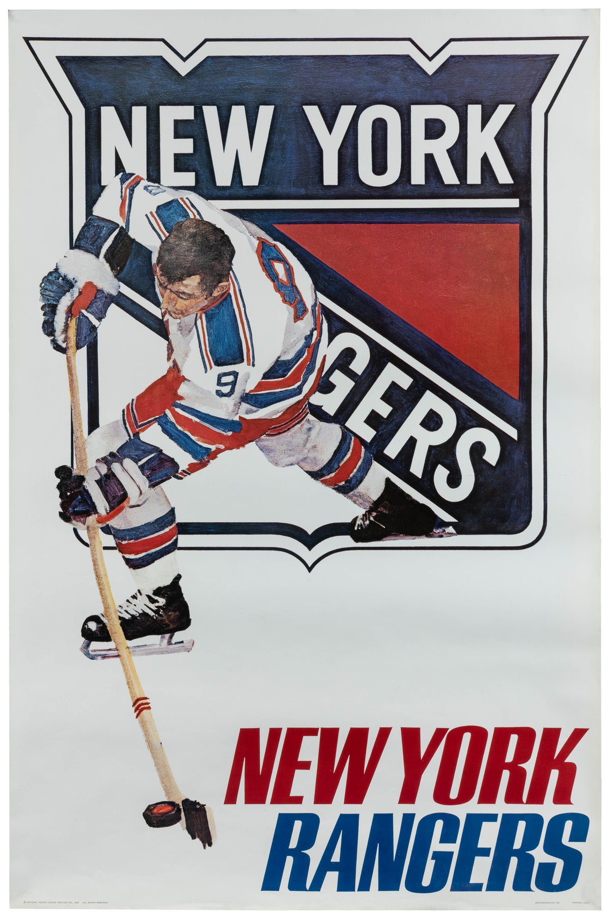 New York Rangers, Hockey - Original Vintage Poster