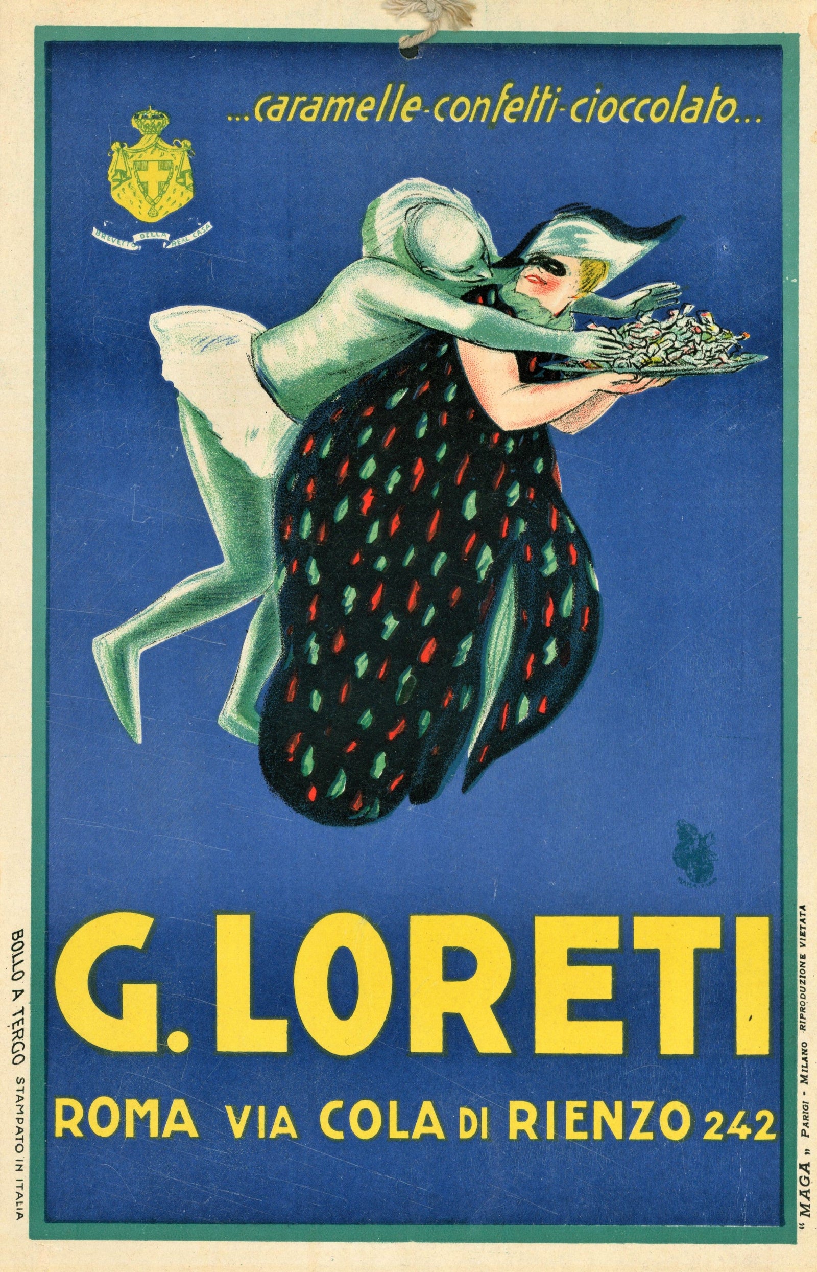 G. Loreti Caramels - Authentic Vintage Window Card