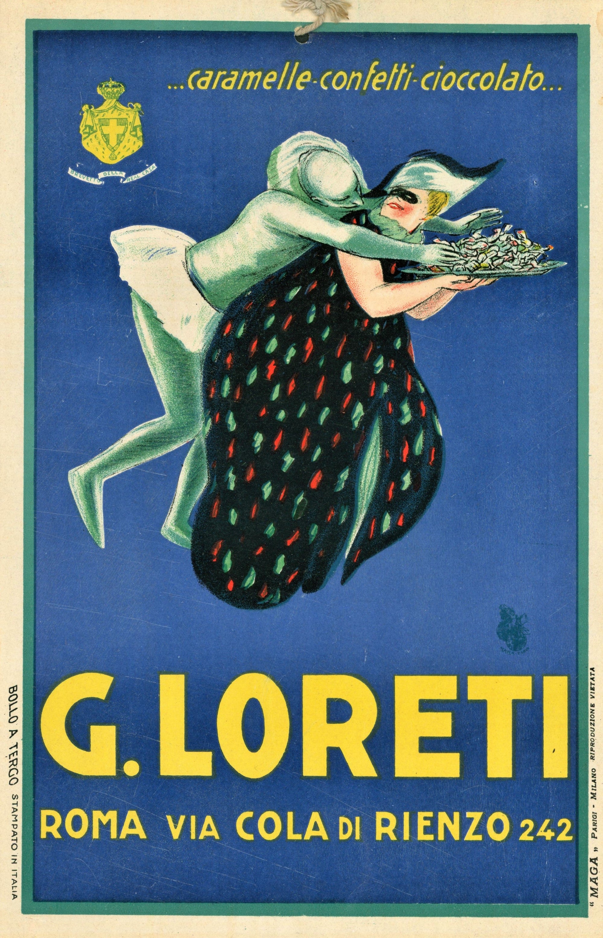 G. Loreti Caramels - Authentic Vintage Window Card