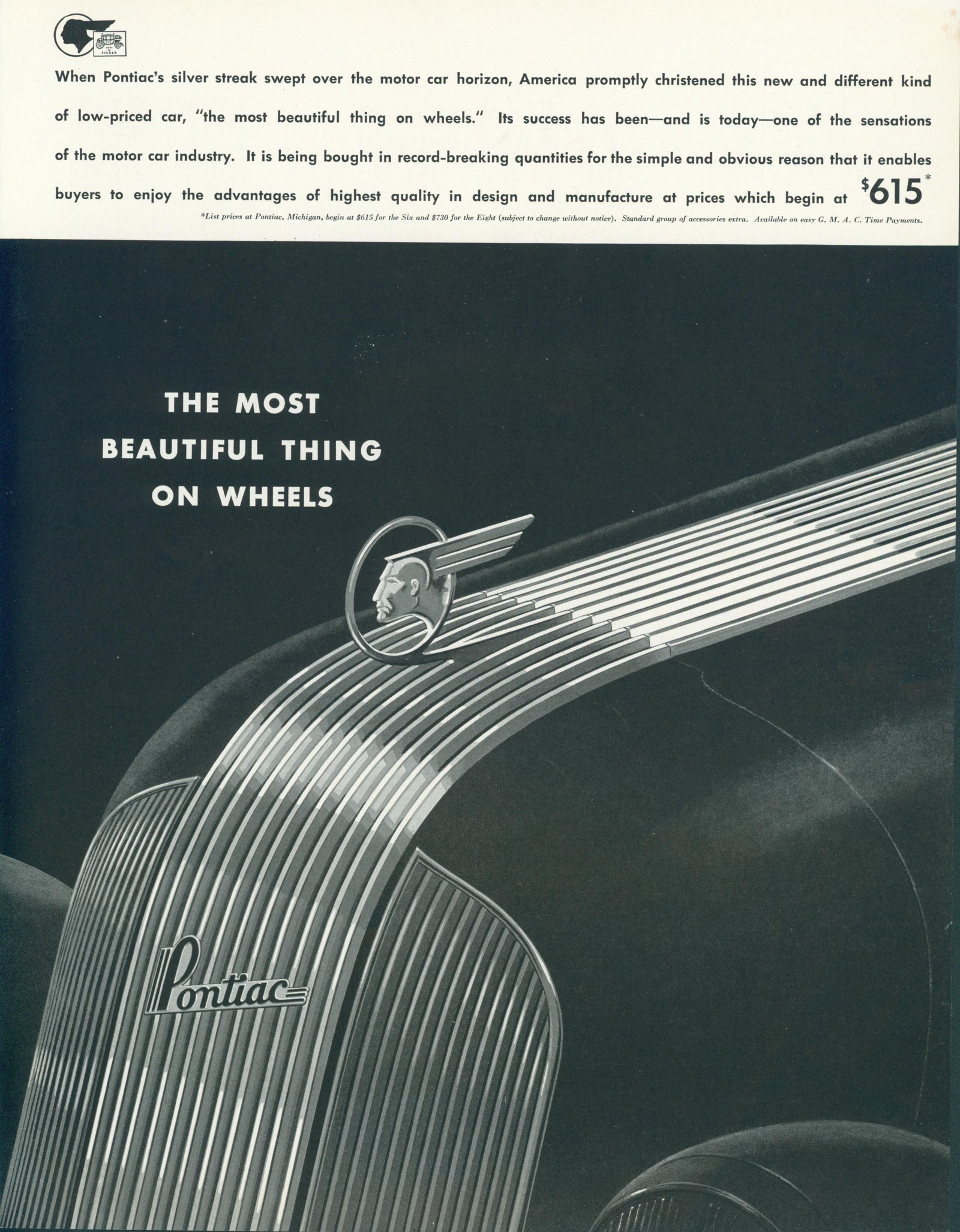 Pontiac Ad- The Most Beautiful Thing on Wheels - Authentic Vintage Vintage Ad