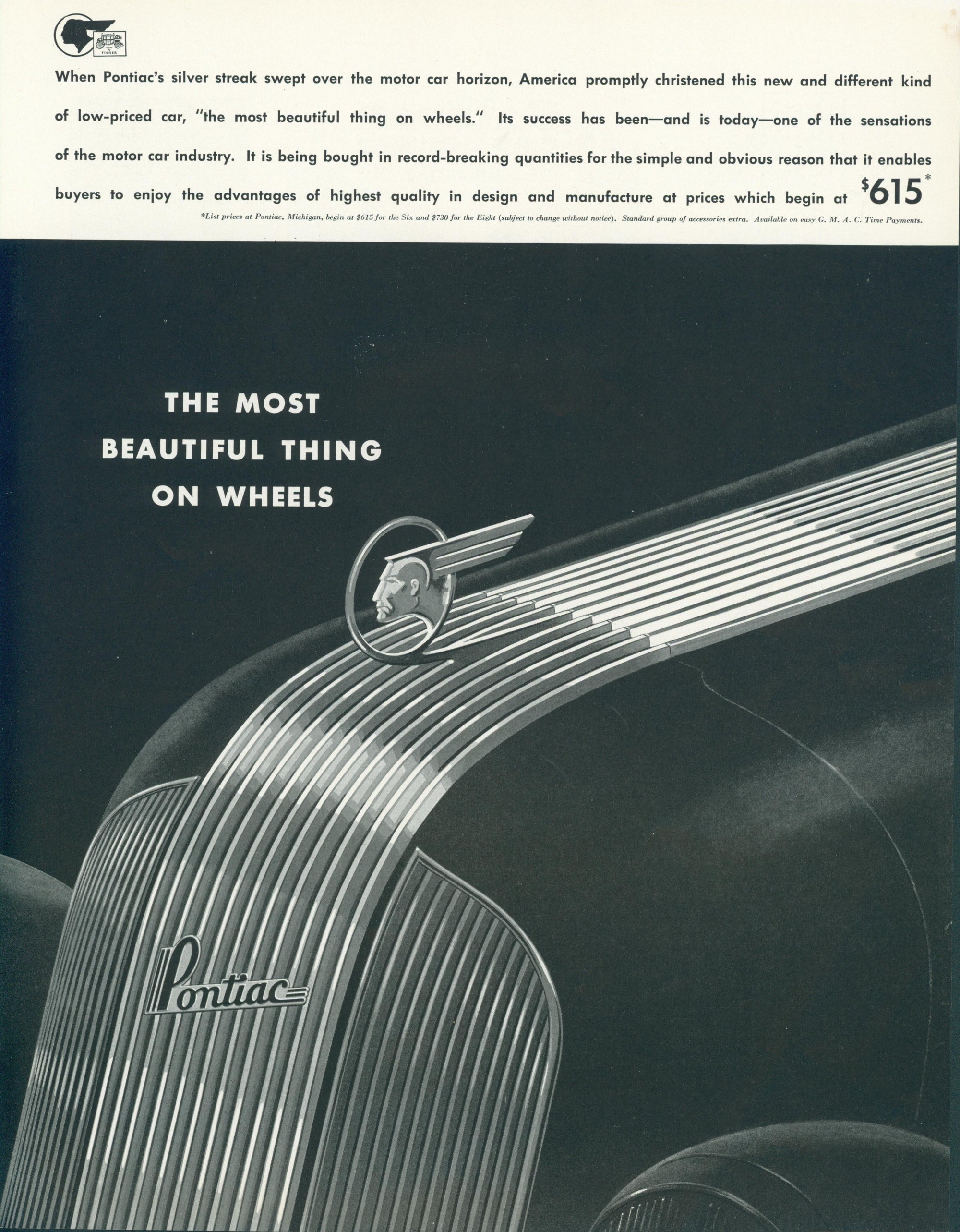Pontiac Ad- The Most Beautiful Thing on Wheels - Authentic Vintage Vintage Ad