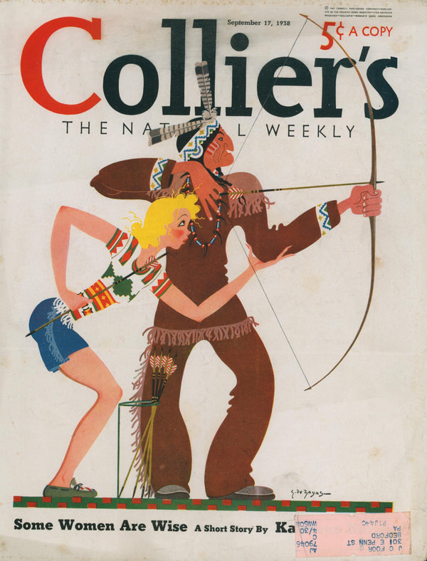 Archery Practice- Collier's Magazine - Authentic Vintage Cover Art