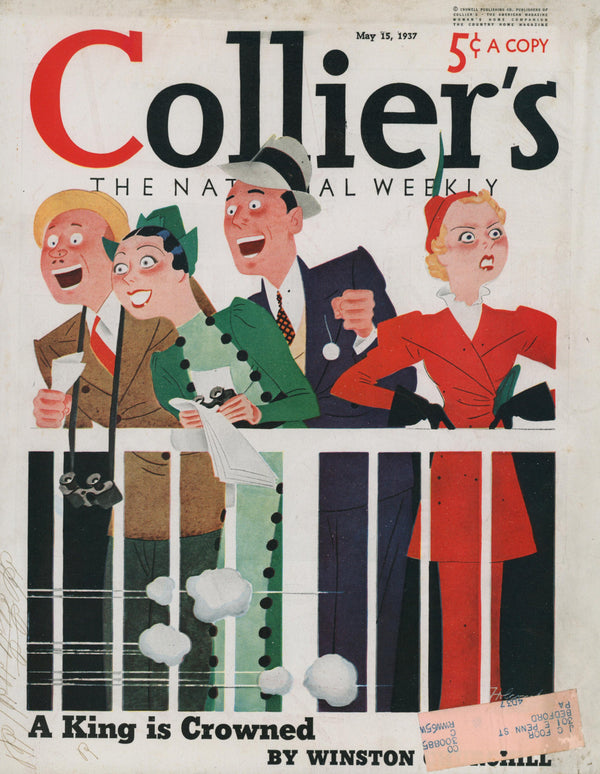 A King is Crowned- Collier's Magazine - Authentic Vintage Cover Art