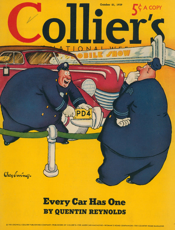 Policemen- Collier's Magazine - Authentic Vintage Cover Art
