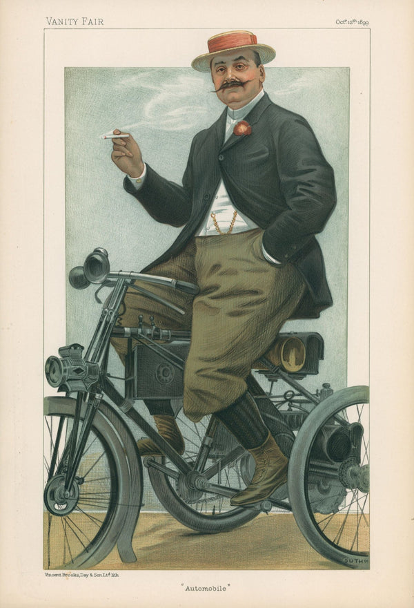 Vanity Fair- Automobile - Authentic Vintage Antique Print