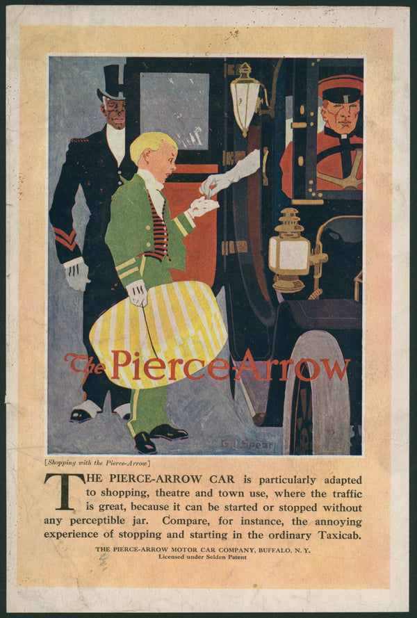 Shopping with the Pierce Arrow - Original Vintage Ad: