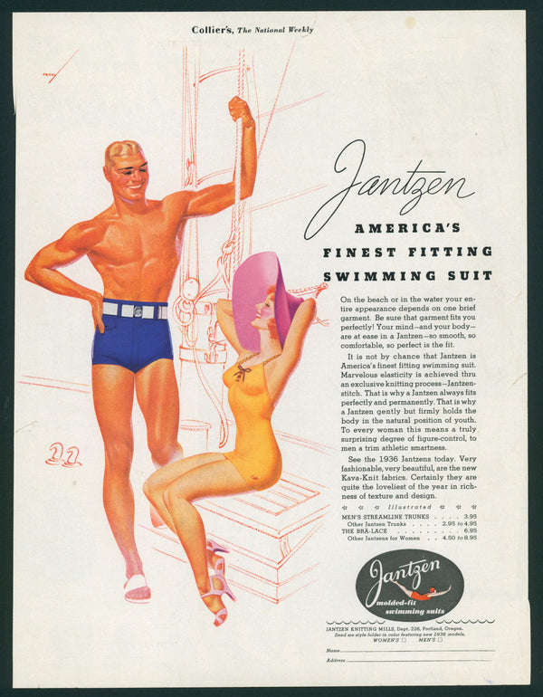 Vintage Advertising Art by George Petty- Jantzen - Authentic Vintage Vintage Ad