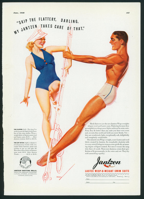 Vintage Advertising Art by George Petty- Skip the Flattery! - Authentic Vintage Vintage Ad