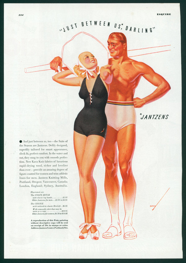 Vintage Advertising Art by George Petty- Between Us - Authentic Vintage Vintage Ad