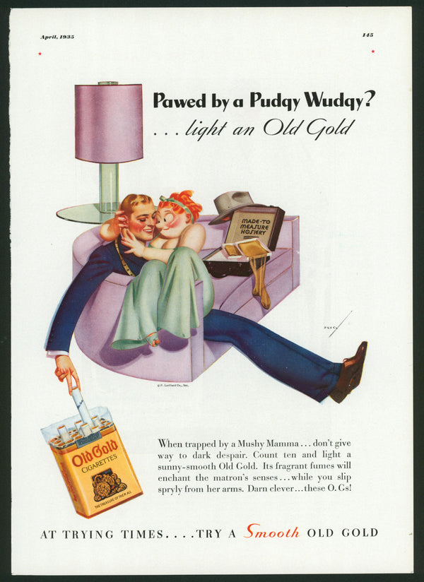Vintage Advertising Art by George Petty- Pudgy Wudgy - Authentic Vintage Vintage Ad