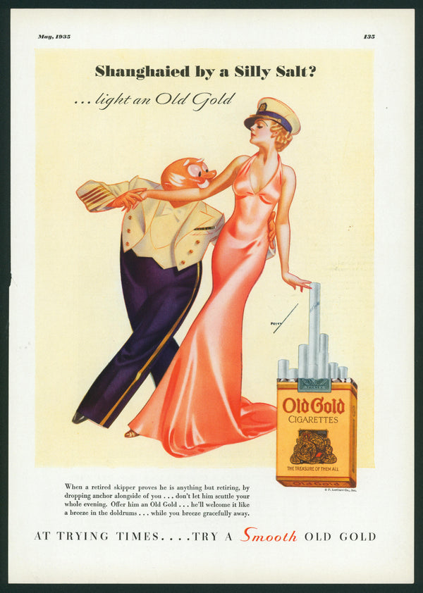 Vintage Advertising Art by George Petty- Shanghaied - Authentic Vintage Vintage Ad