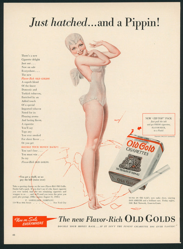 Vintage Advertising Art by George Petty- Just Hatched - Authentic Vintage Vintage Ad