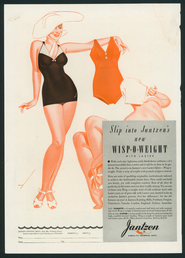 Vintage Advertising Art by George Petty- Jantzen - Authentic Vintage Vintage Ad