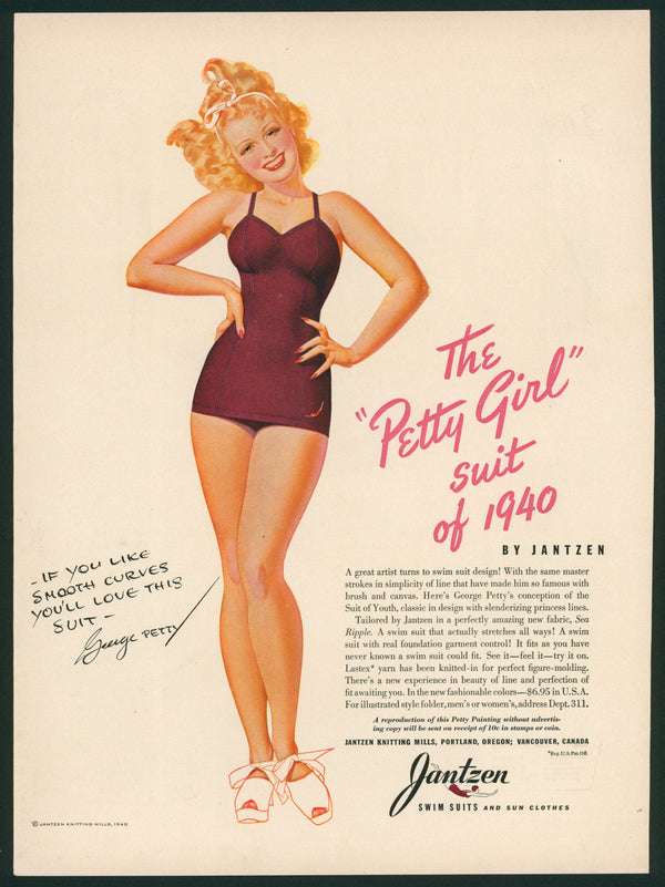 Vintage Advertising Art by George Petty- Petty Girl! - Authentic Vintage Vintage Ad