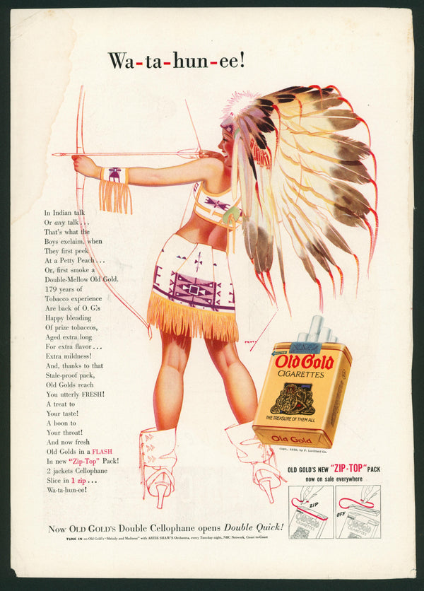 Vintage Advertising Art by George Petty- Wa-ta-hun-ee! - Authentic Vintage Vintage Ad