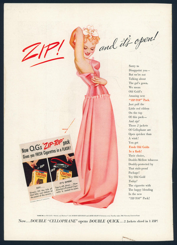 Vintage Advertising Art by George Petty- Zip! - Authentic Vintage Vintage Ad