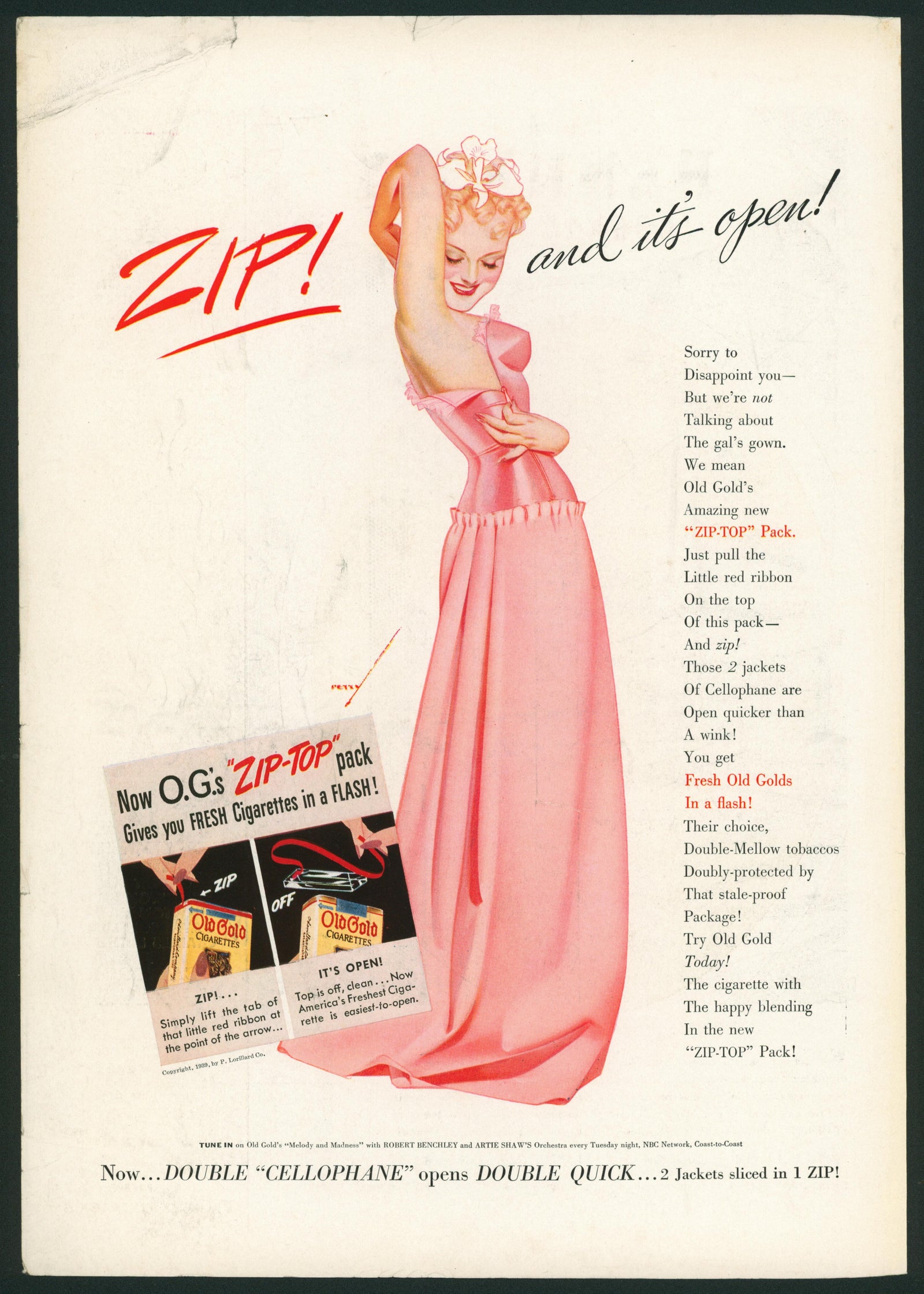 Pretty in Pink by George Petty - Original Vintage Ad: