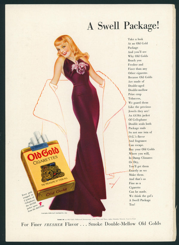 Vintage Advertising Art by George Petty- Swell Package - Authentic Vintage Vintage Ad