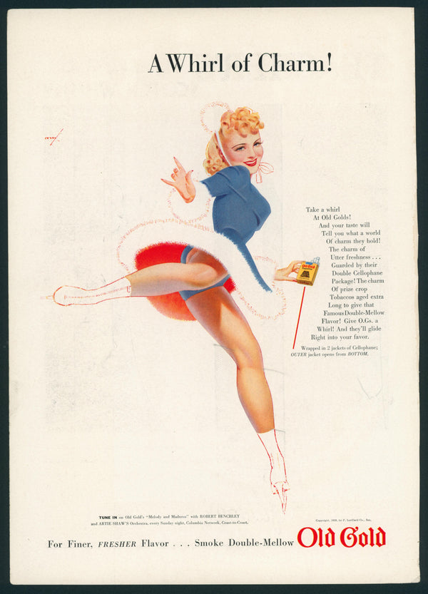 Vintage Advertising Art by George Petty- Whirl of Charm! - Authentic Vintage Vintage Ad