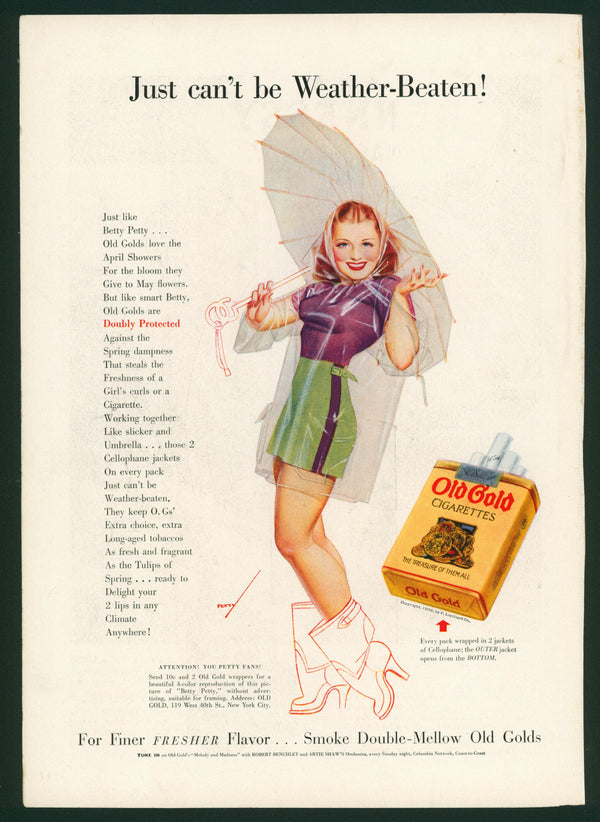 Vintage Advertising Art by George Petty- Weather Beaten - Authentic Vintage Vintage Ad
