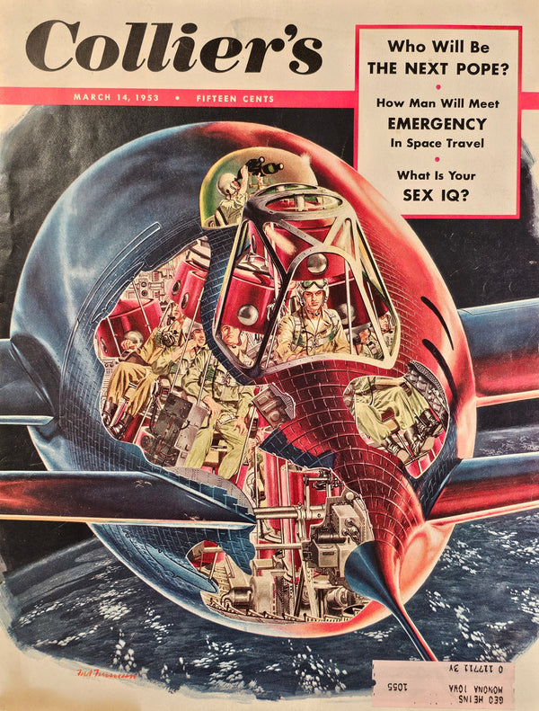 Space Emergency- Collier's Magazine - Authentic Vintage Cover Art