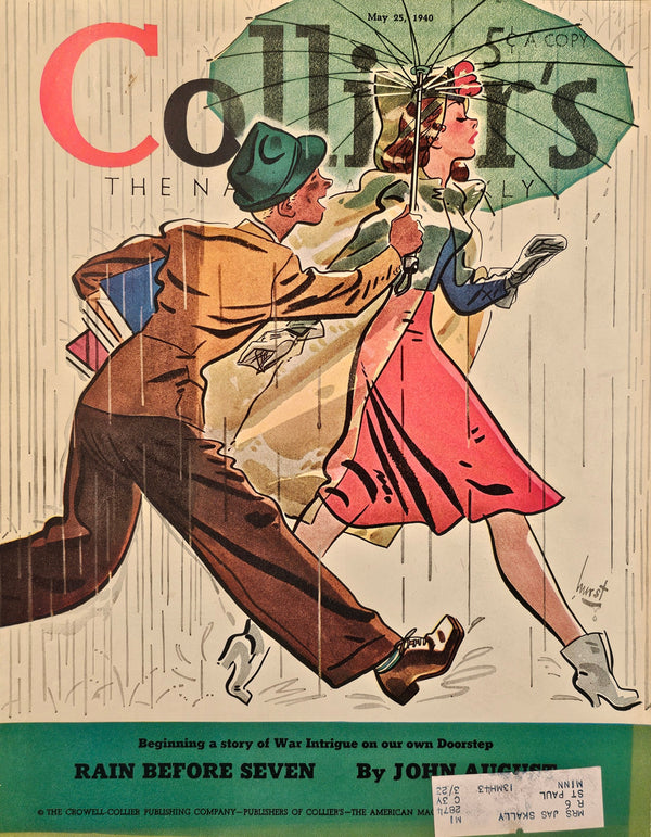 Rain Before Seven- Collier's Magazine - Authentic Vintage Cover Art