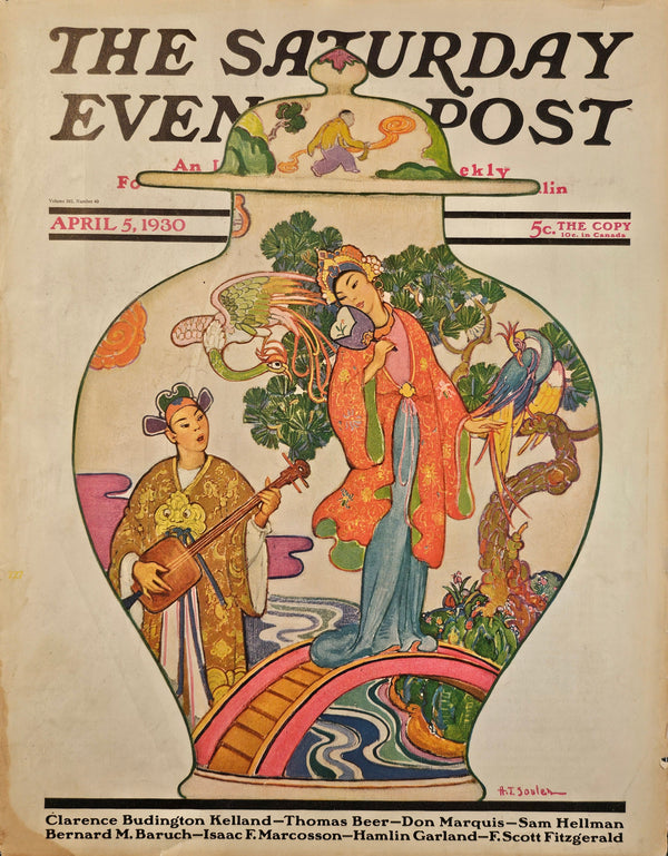 Saturday Evening Post- April, 1930 - Authentic Vintage Cover Art