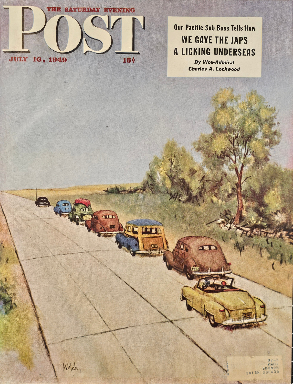 Saturday Evening Post, July 1949 - Authentic Vintage Cover Art
