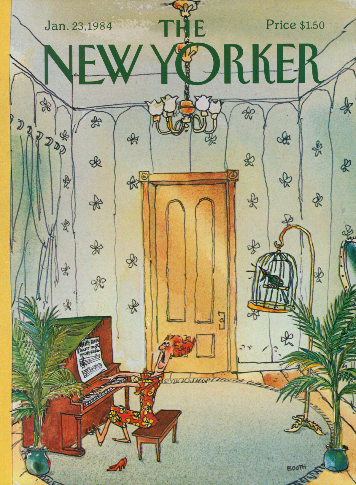 Piano Lessons- The New Yorker - Authentic Vintage Cover Art