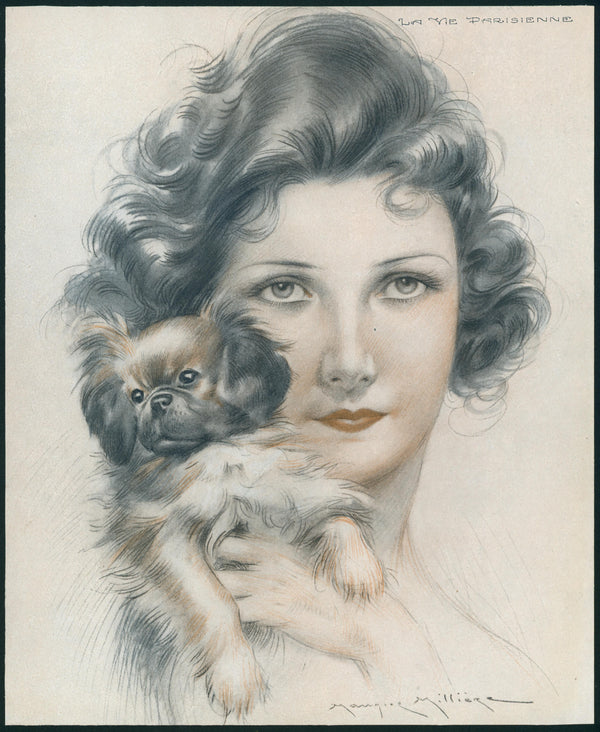 My Sweet Pekingese- La Vie Parisienne - Authentic Vintage Illustration
