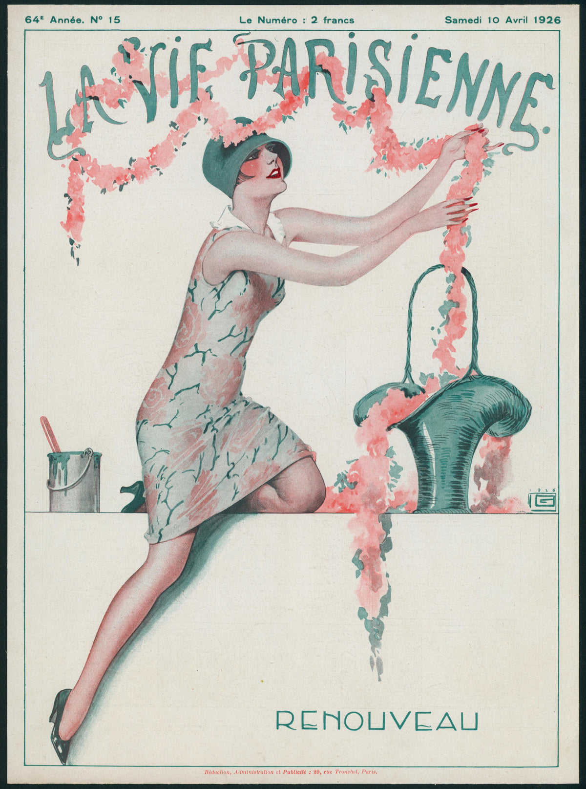 April Flowers- La Vie Parisenne - Authentic Vintage Cover Art