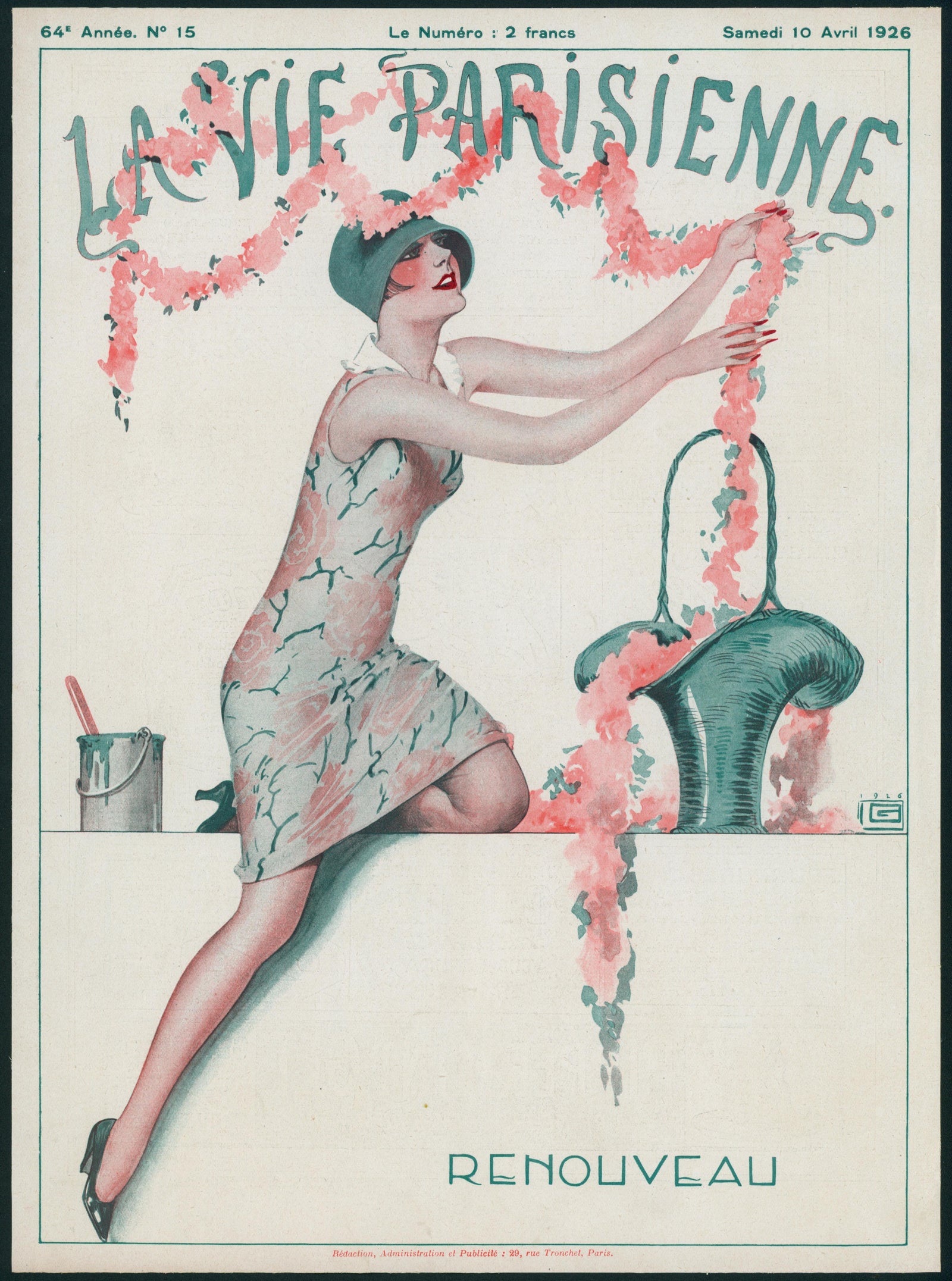 April Flowers- La Vie Parisenne - Authentic Vintage Cover Art