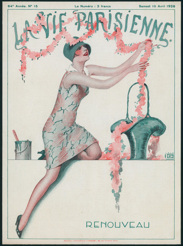 April Flowers- La Vie Parisenne - Authentic Vintage Cover Art