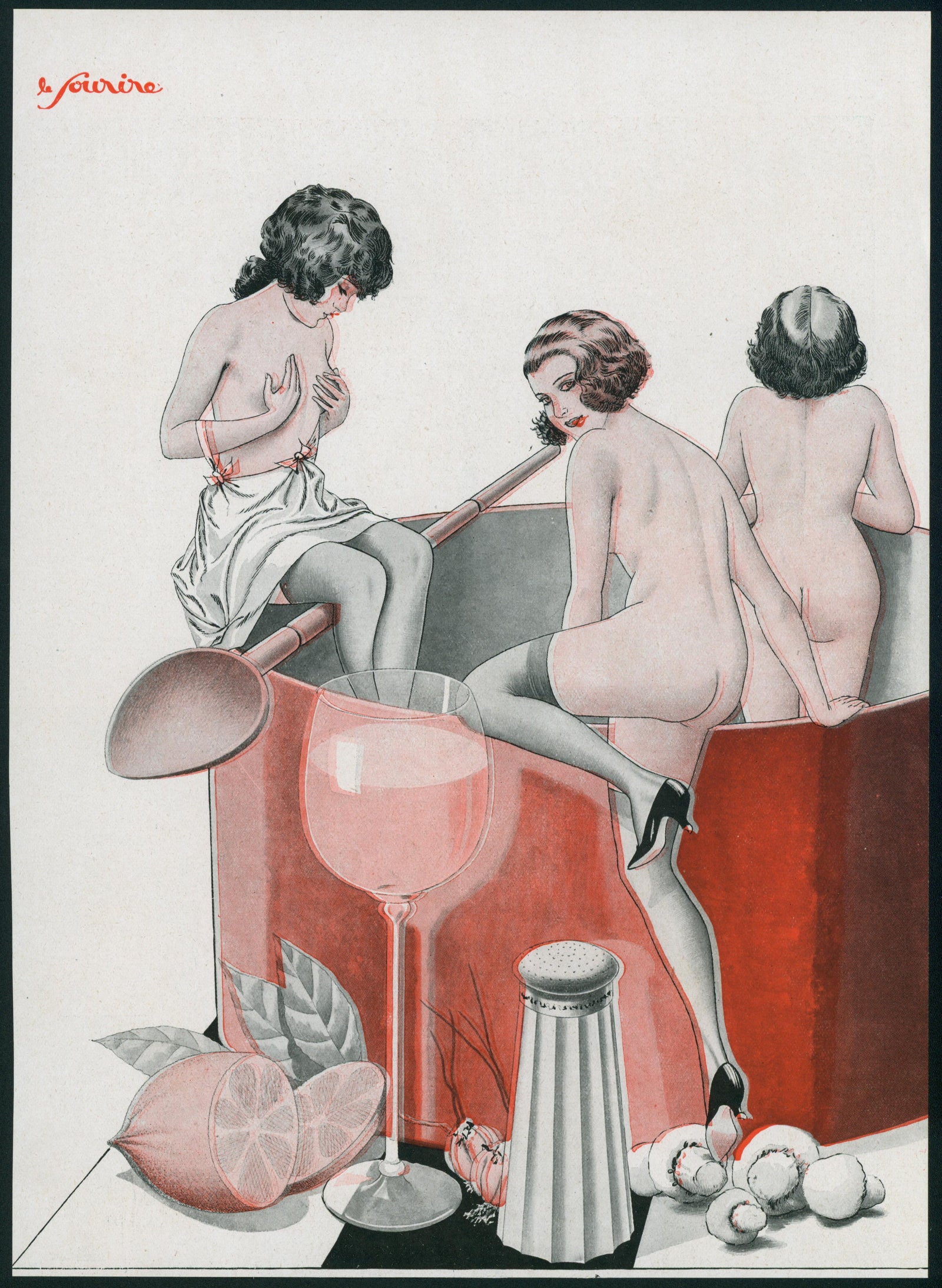 Le Sourire- Illustration - Authentic Vintage Illustration