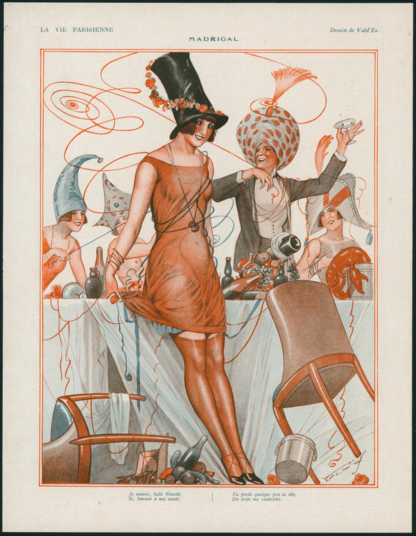 Midnight in Paris- La Vie Parisienne - Authentic Vintage Illustration